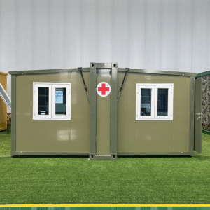 Fast Assemble 28sqm Extended Folding Tiny Steel House For Clinic