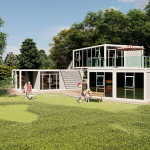 ​Portable Container Cabin 20ft - Prefab 1 Bedroom Mini House for Resorts/Hotels, Eco-Friendly Wooden Design